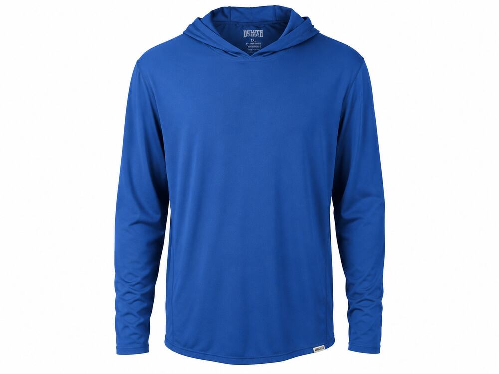 Duluth Trading Armachillo Cooling Hoodie Blue Long Sleeve Performance Shirt 2XL